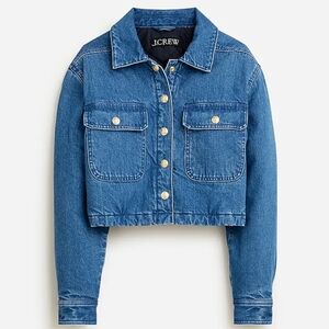 Cropped denim puffer jacket by J. Crew NWT!
